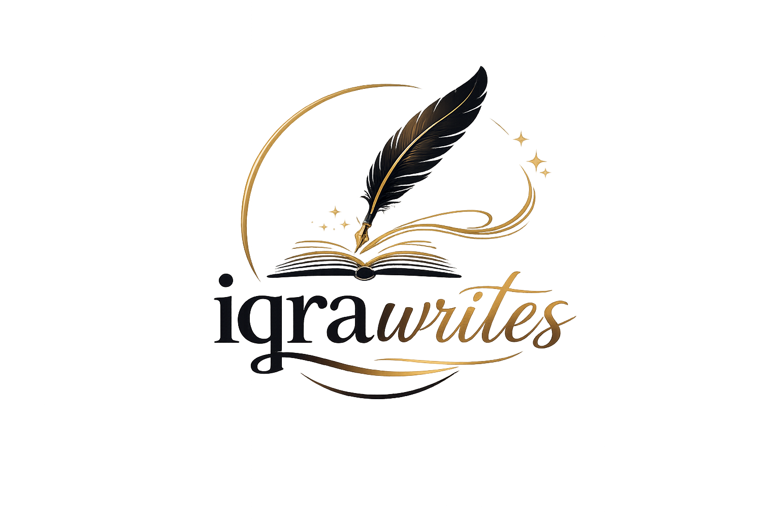 "Iqra Writes logo – blogging, SEO and AI content brand"